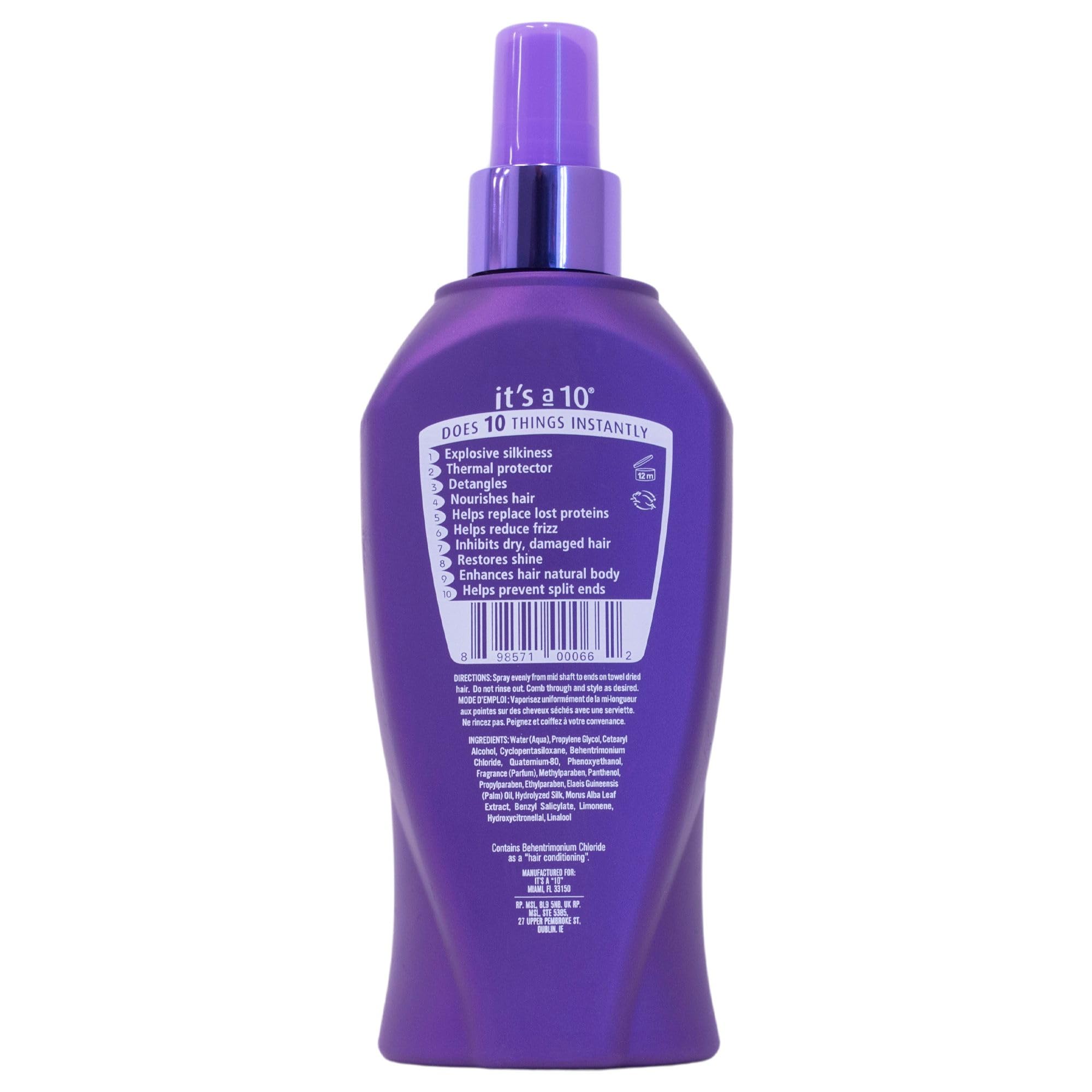 It's A 10 Silk Express Miracle Silk Leave-In on hair shows silky texture and frizz control.