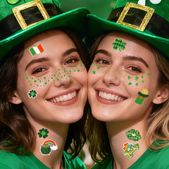 Itswordpiz St Patrick's Day face stickers add shamrock flair to outfits and photos