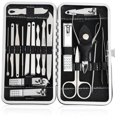 IUFQOZG 19-in-1 manicure set case demonstrates compact travel-ready design.