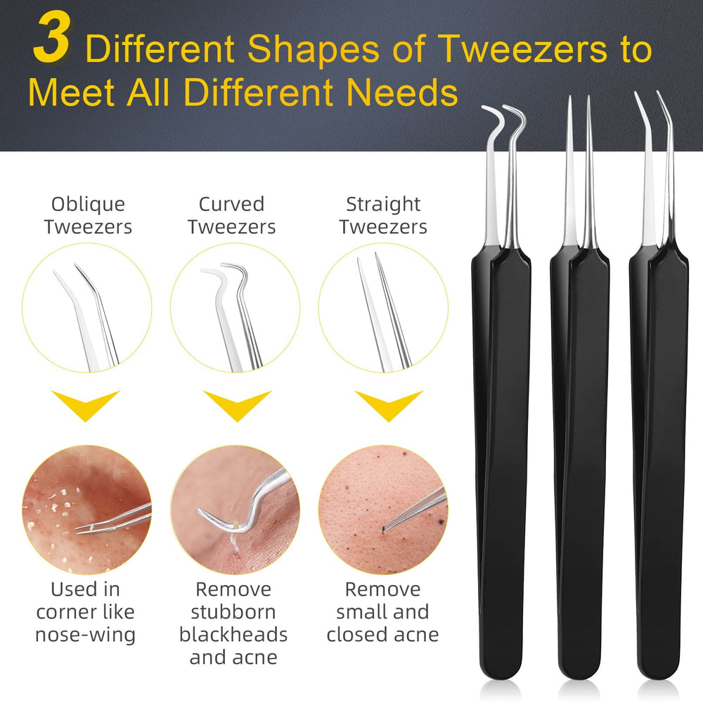 IUMAKEVP blackhead remover tools with 15 pieces for versatile pore care