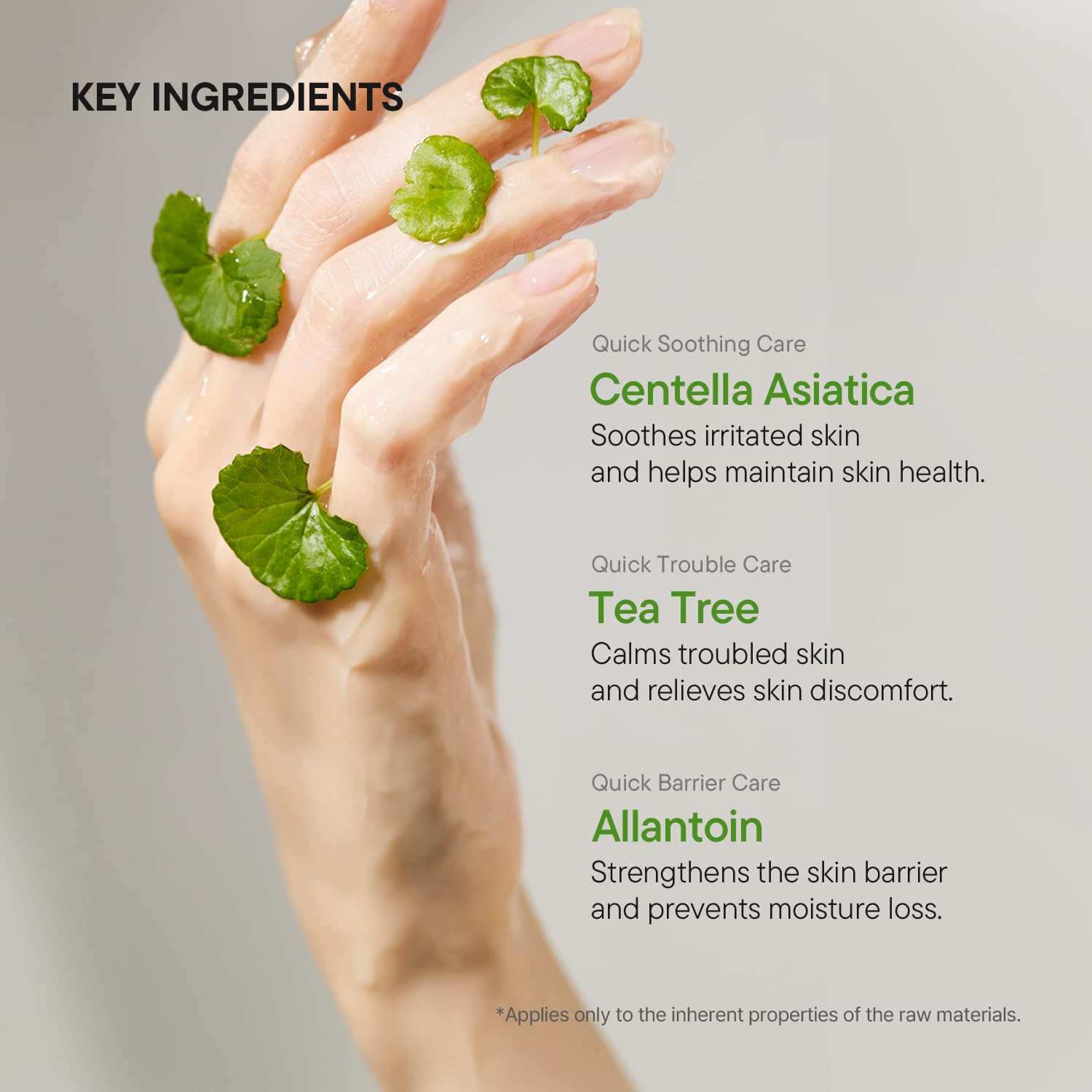 Agua de Centella Asiática como base para confort suave.