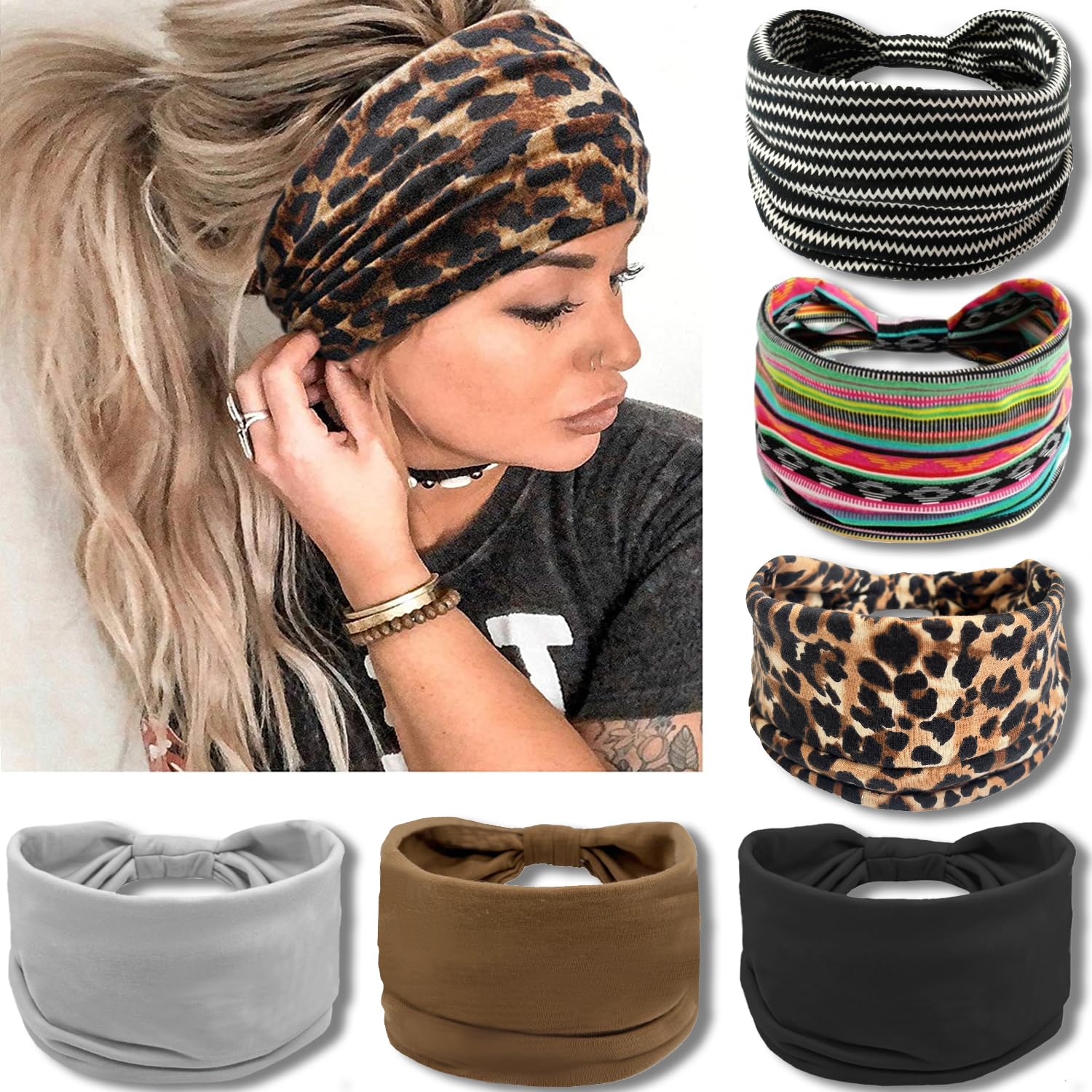 IVARYSS banda amplia para cabello estilo boho, cómoda para el uso diario.