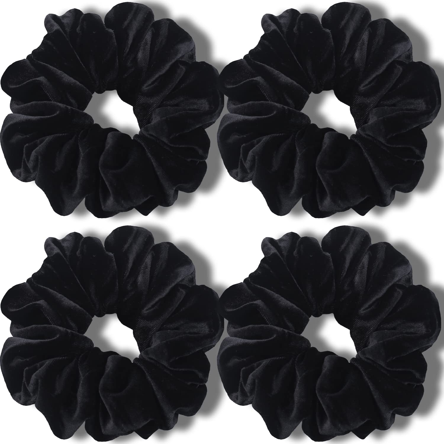 IVARYSS coletero de terciopelo negro XL, sujeción suave para pelo grueso.