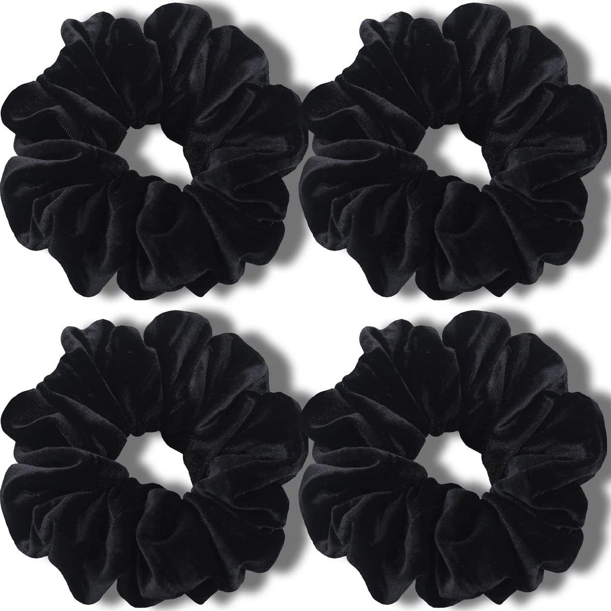 IVARYSS coletero de terciopelo negro XL, sujeción suave para pelo grueso.