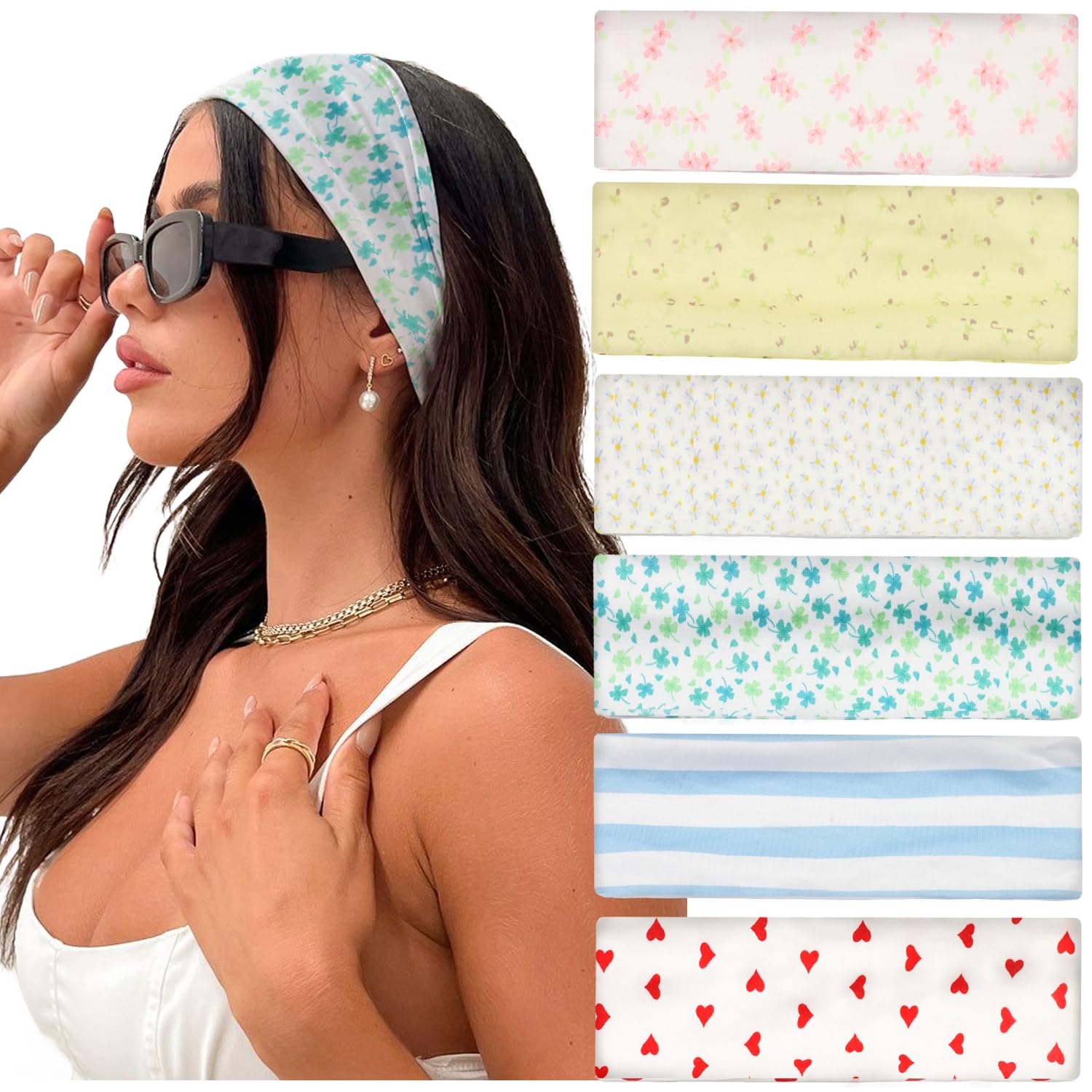 IVARYSS conjunto de 6 cintas para cabello en colores frescos para combinar con tu look