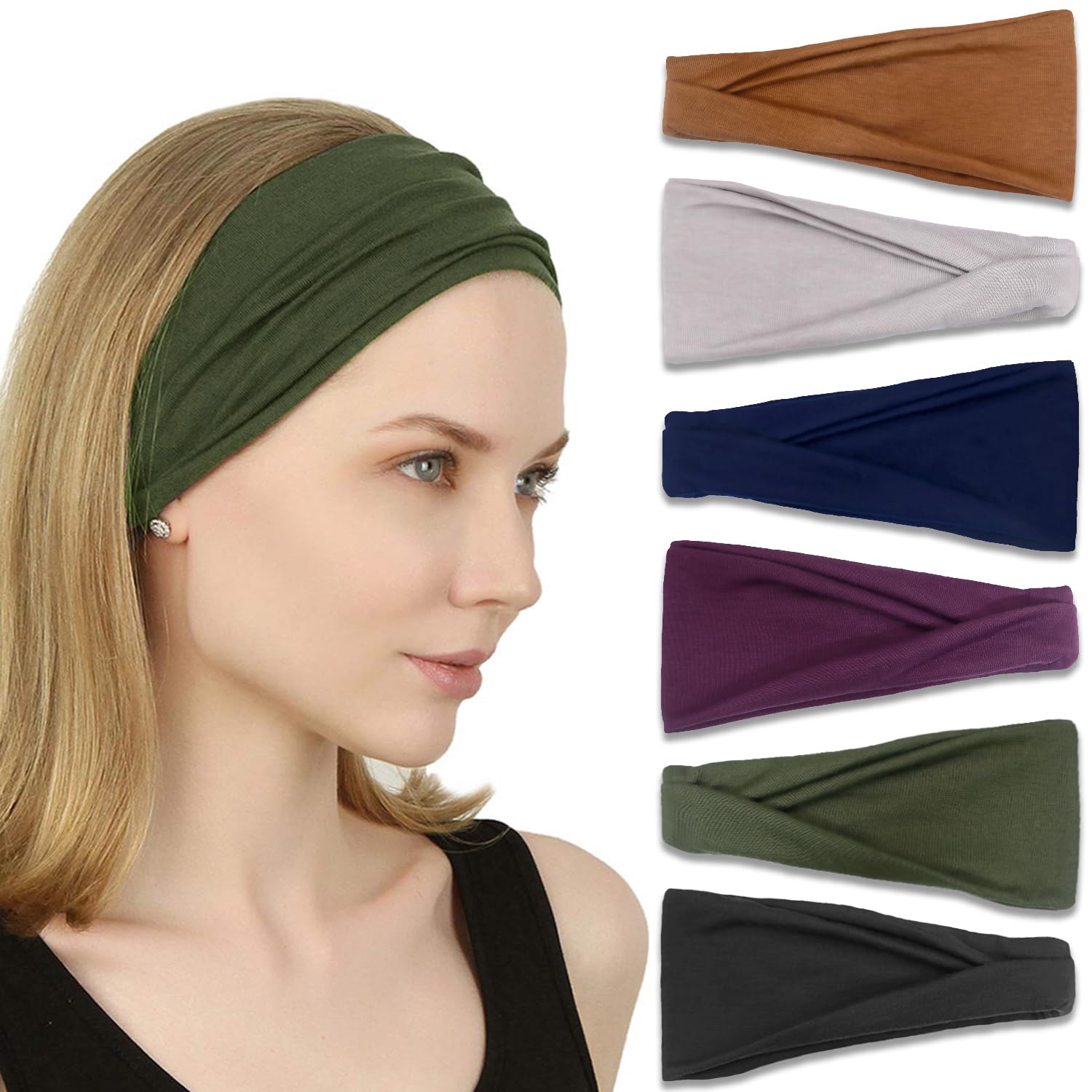 IVARYSS headband in black shows non-slip, all-day comfort for workouts