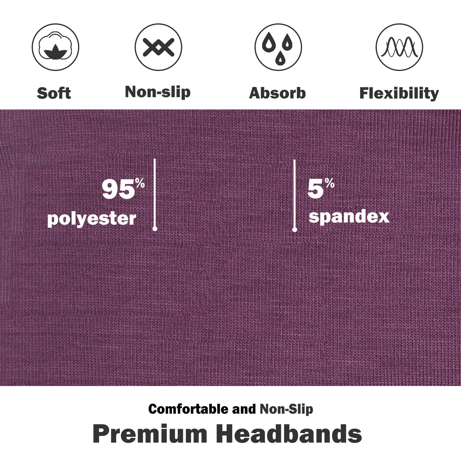 IVARYSS headband gray offers breathable, sweat-absorbent wear during exercise