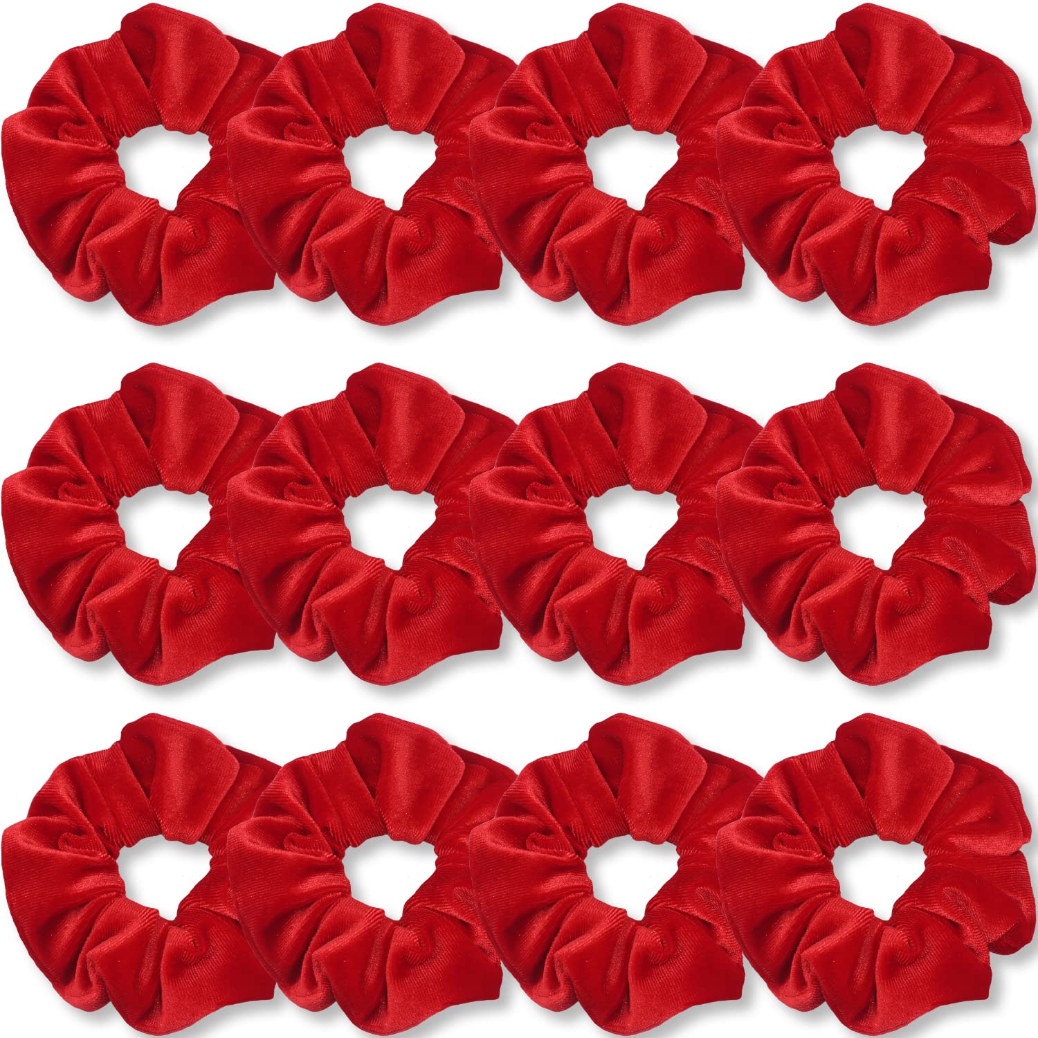 IVARYSS red velvet scrunchie closeup highlights soft texture and secure grip.