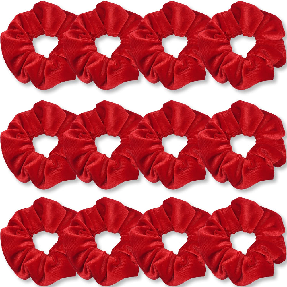 IVARYSS red velvet scrunchie closeup highlights soft texture and secure grip.