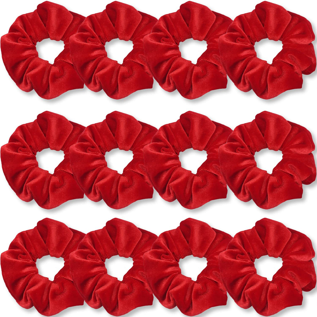 IVARYSS red velvet scrunchie closeup highlights soft texture and secure grip.