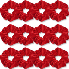 IVARYSS red velvet scrunchie closeup highlights soft texture and secure grip.