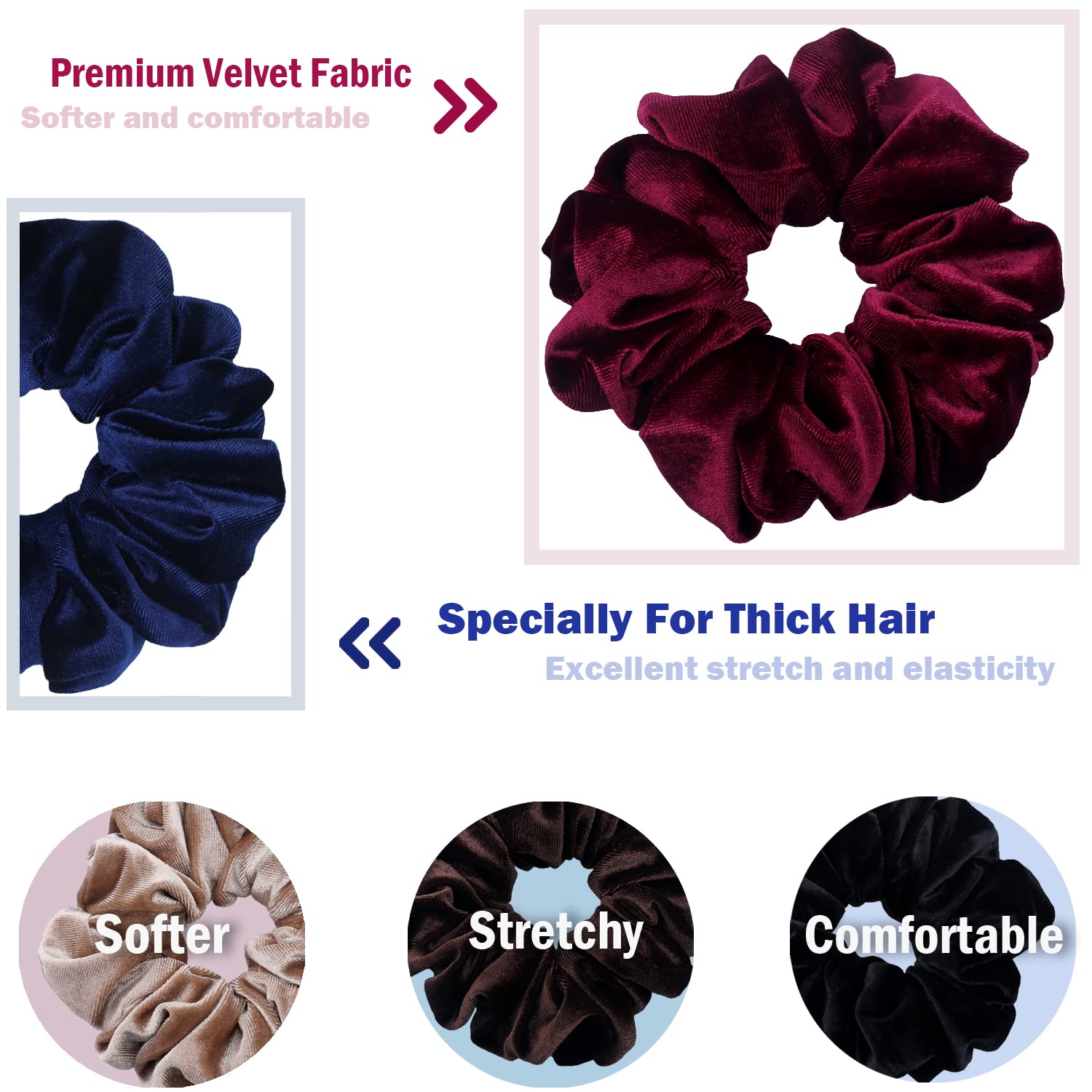IVARYSS scrunchie paquete de cuatro colores neutros para looks diarios y formales.