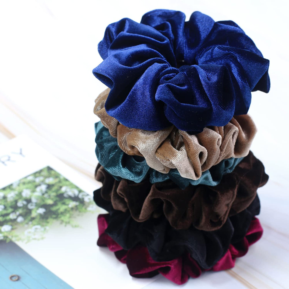 IVARYSS scrunchie de terciopelo con elasticidad duradera para sostener melena sin tirones.