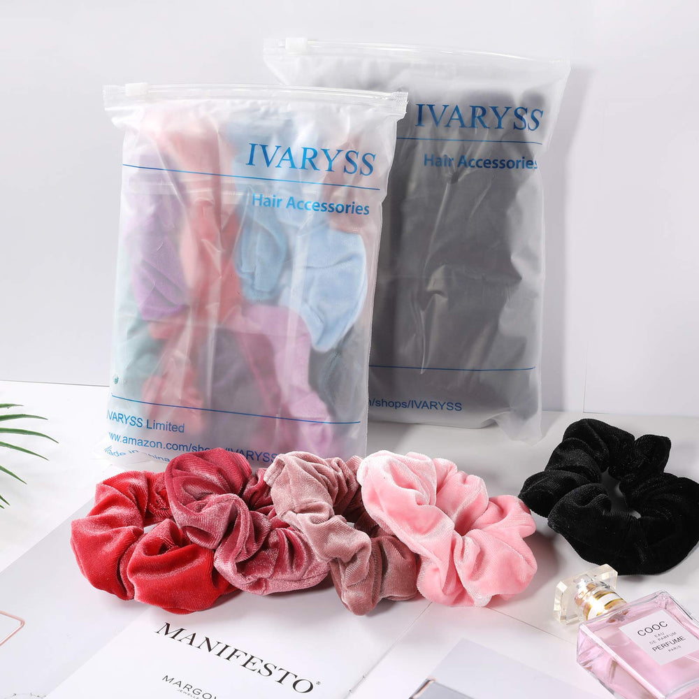 IVARYSS Scrunchies colores vibrantes para coordinar conjuntos escolares.