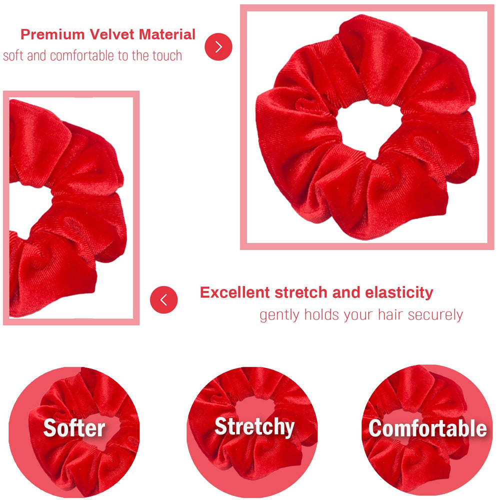 IVARYSS velvet scrunchie elastic detail shows stretch for gentle daily use.