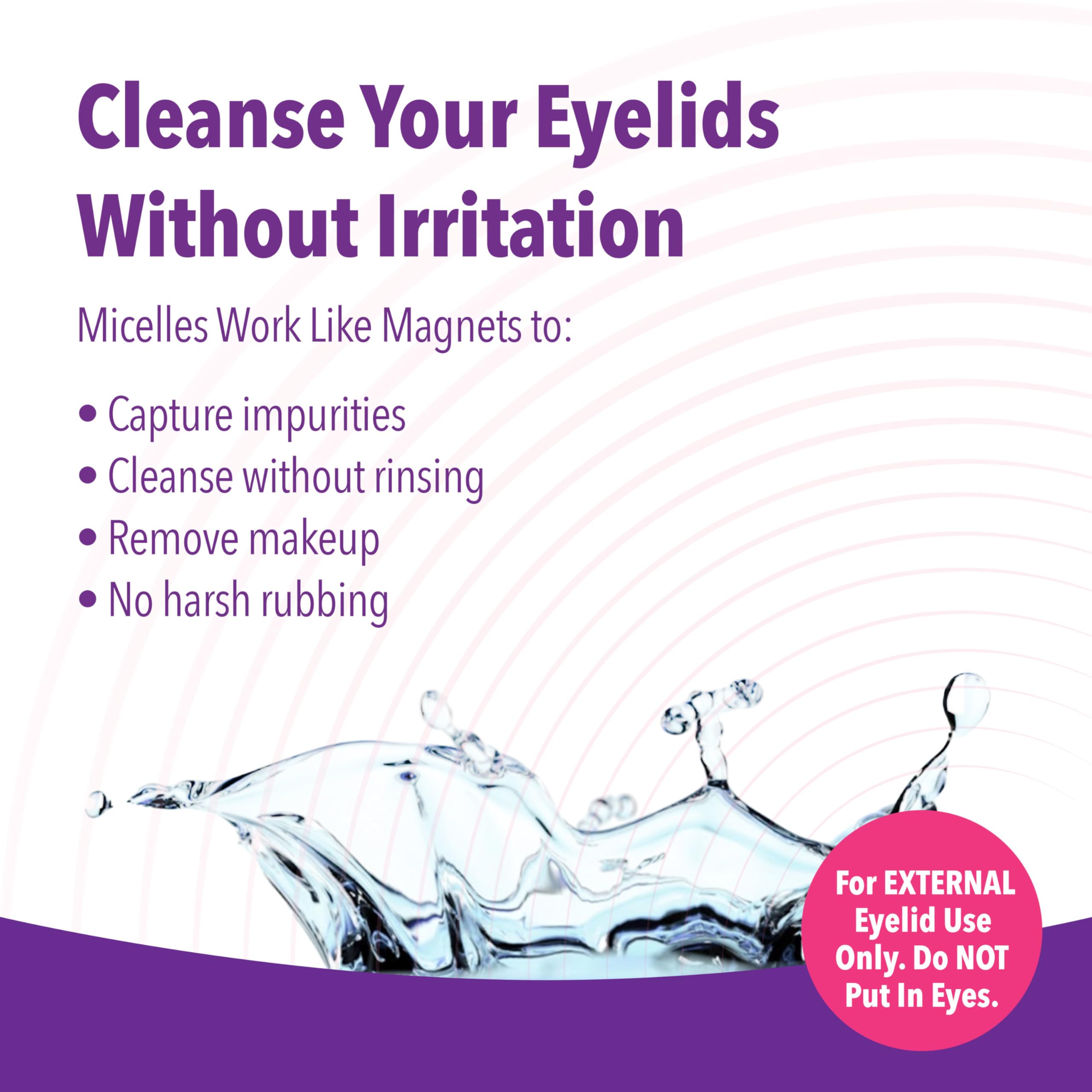 iVIZIA Micellar Eyelid Cleanser close-up label highlights botanicals and zinc