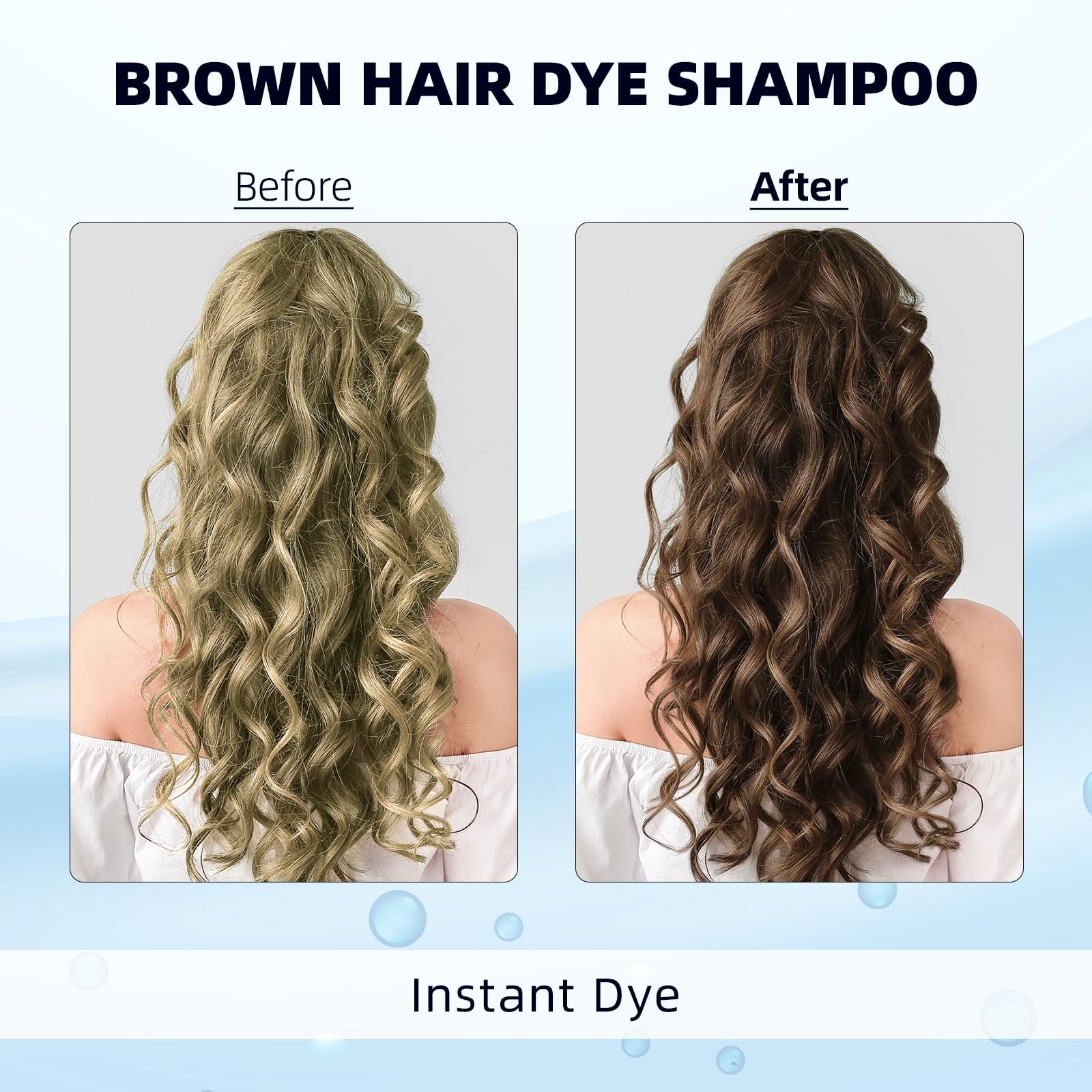 Ivnil brown hair dye shampoo foam application on hair