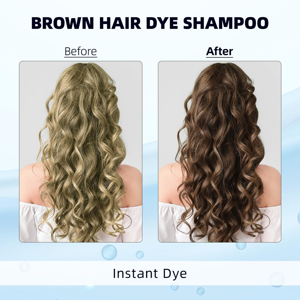 Ivnil brown hair dye shampoo foam application on hair
