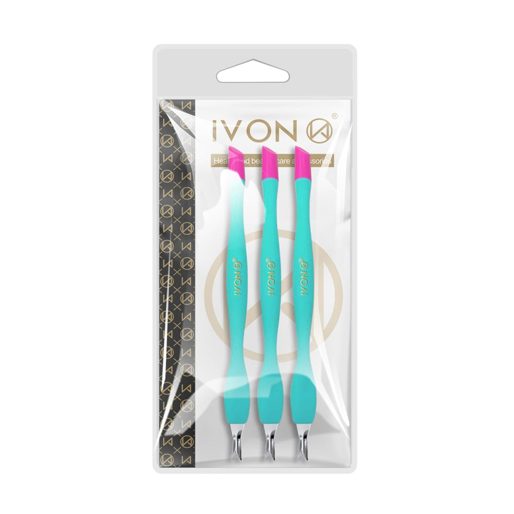 IVON box shows three-pack cuticle tools for easy storage