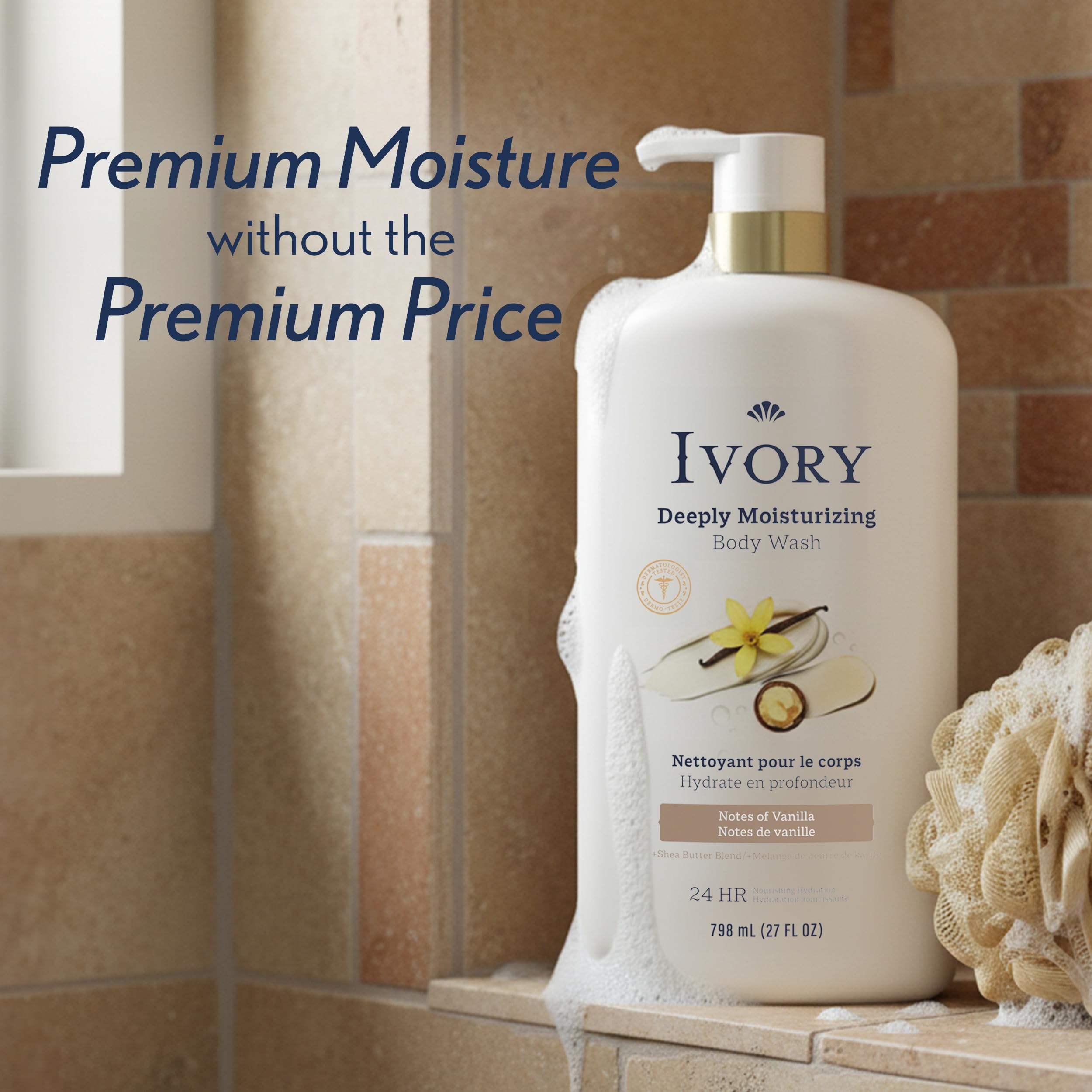 Ivory 27-ounce bottle shows generous size value.