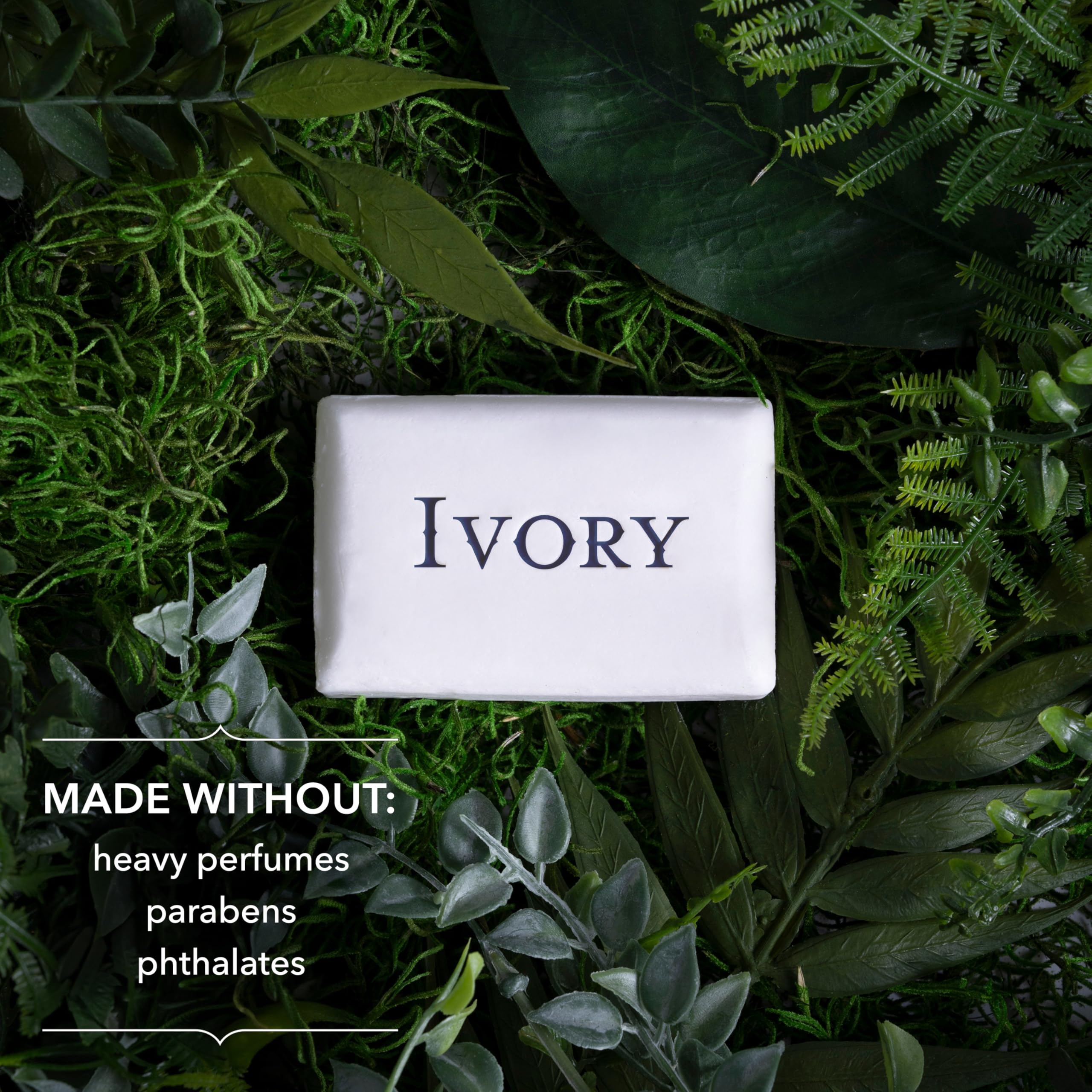 Ivory Barra Sensible, textura suave para piel sensible y uso diario.