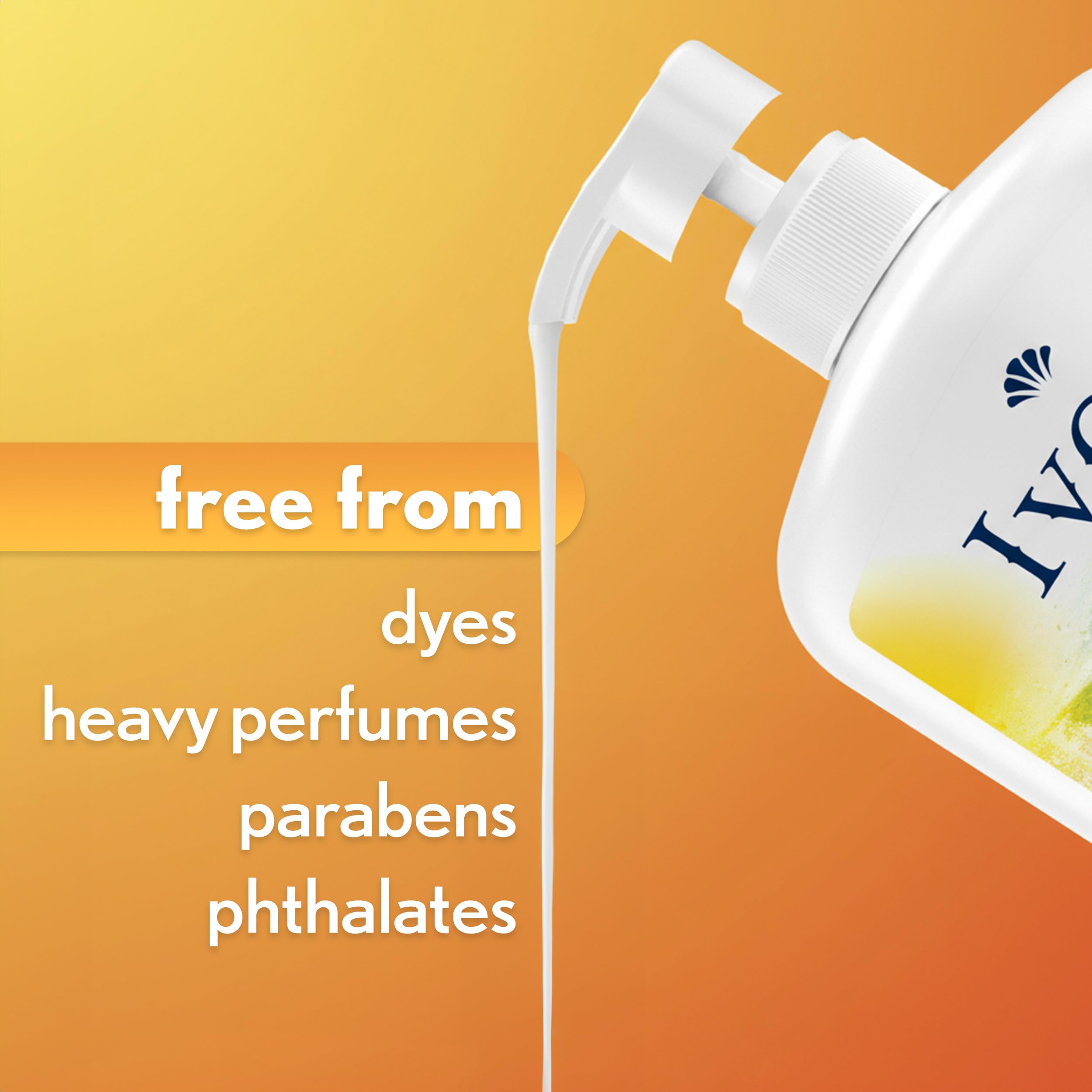 Ivory Body Wash 35oz bottle-side view emphasizes value and generous wash.