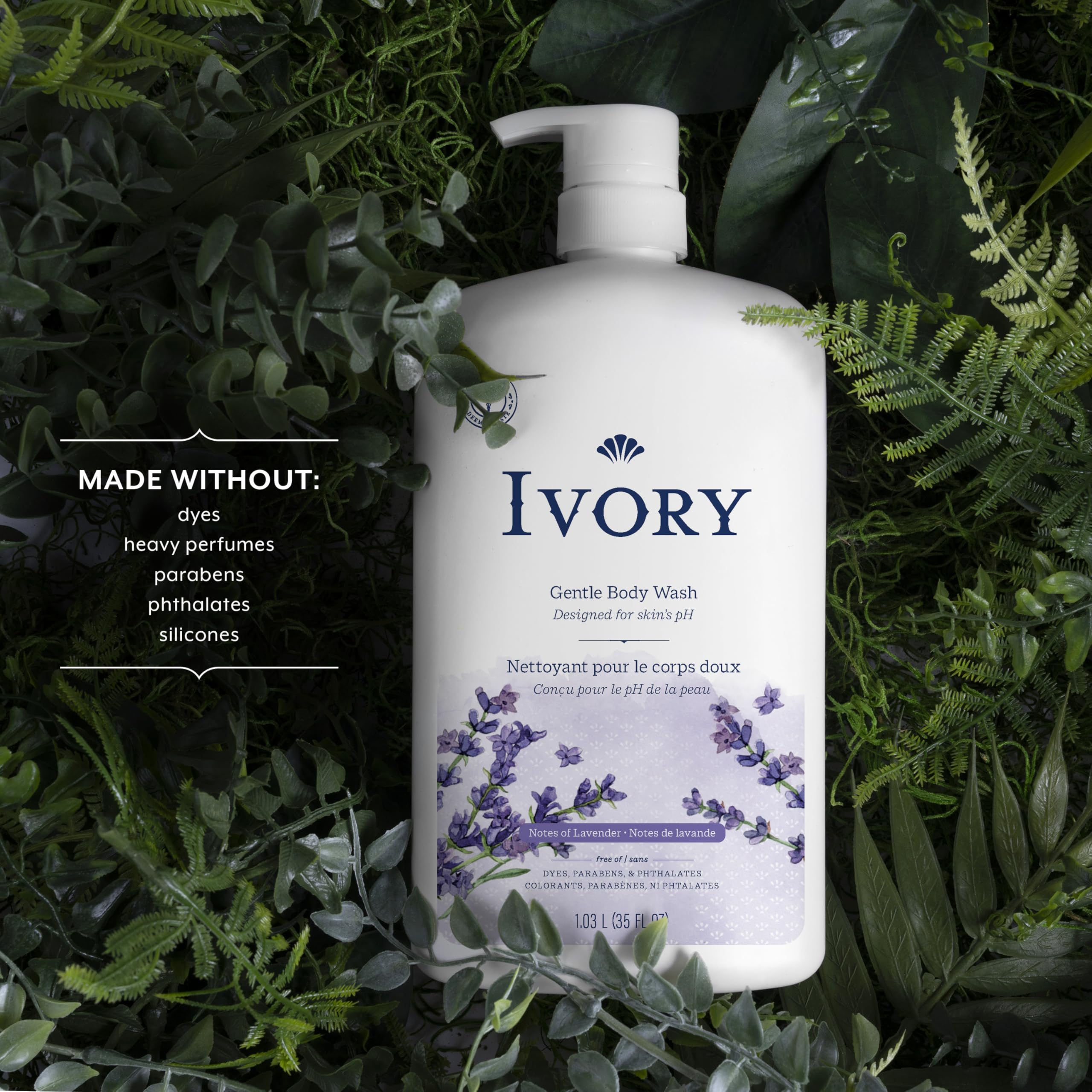 Ivory Body Wash bottle pour with smooth lather for all ages.