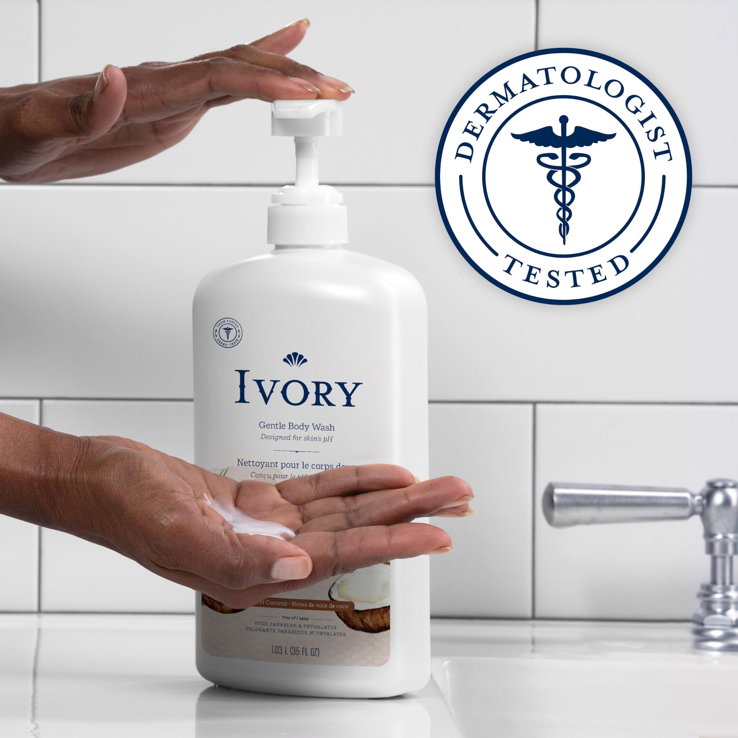 Ivory Body Wash family-friendly-bath-time scene suggests mild cleansing for all.