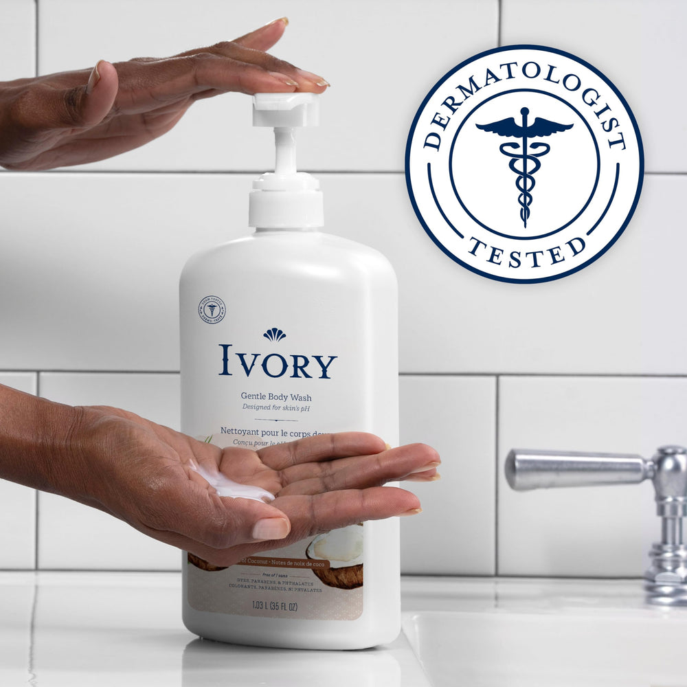 Ivory Body Wash family-friendly-bath-time scene suggests mild cleansing for all.