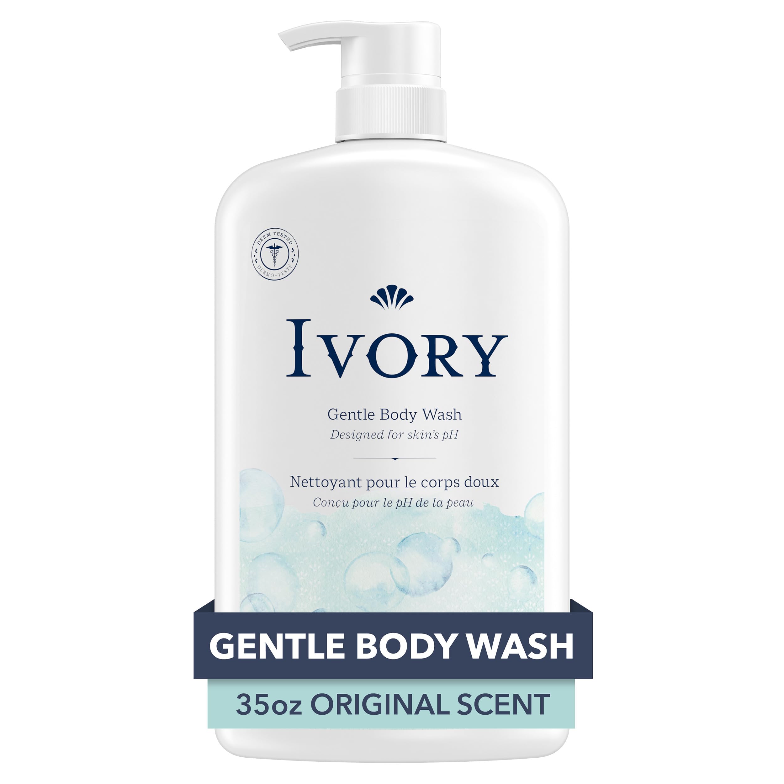 Ivory Body Wash original scent bottle for gentle daily cleansing