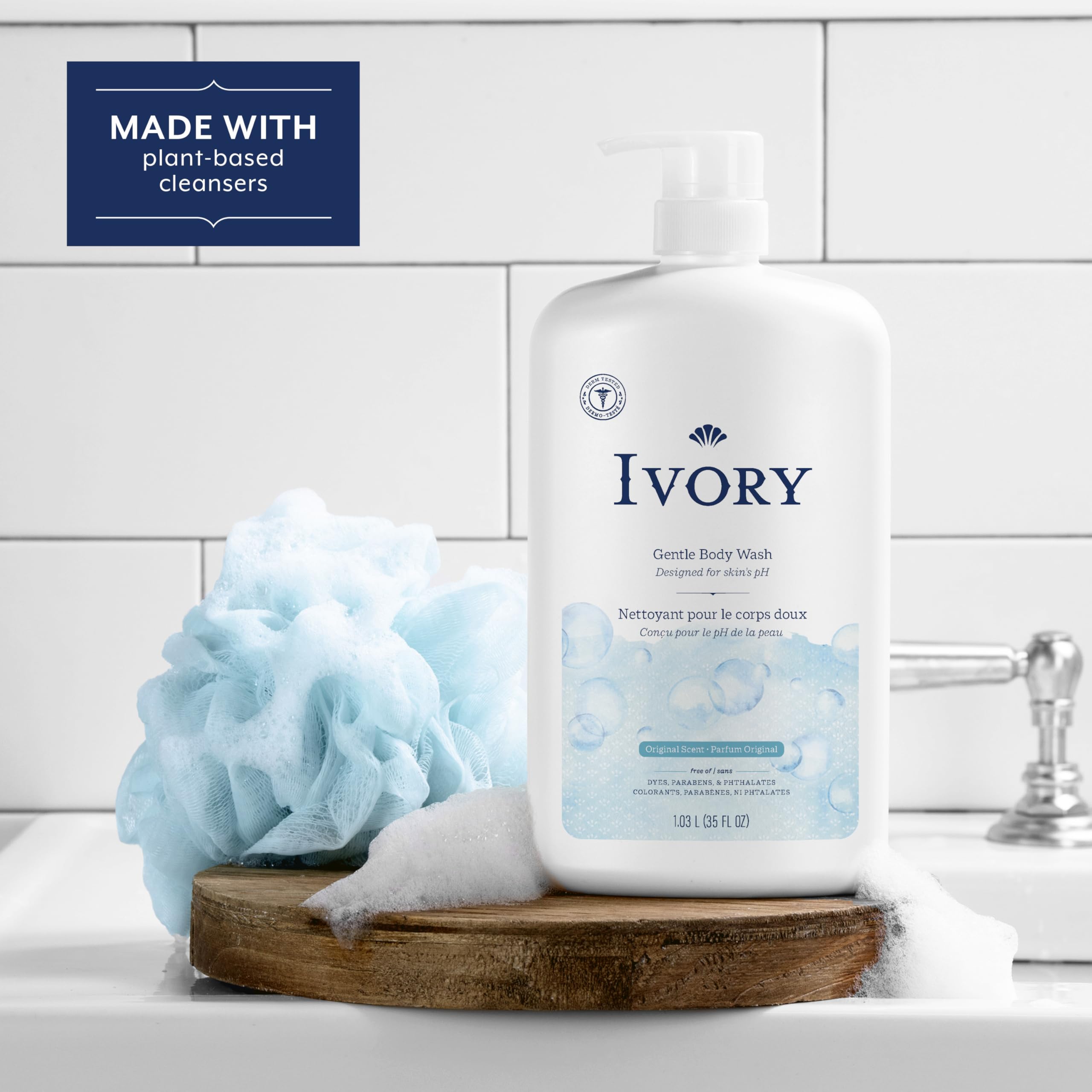 Ivory Body Wash plant-based cleansers lift dirt while caring for skin