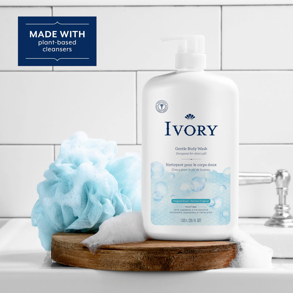 Ivory Body Wash plant-based cleansers lift dirt while caring for skin