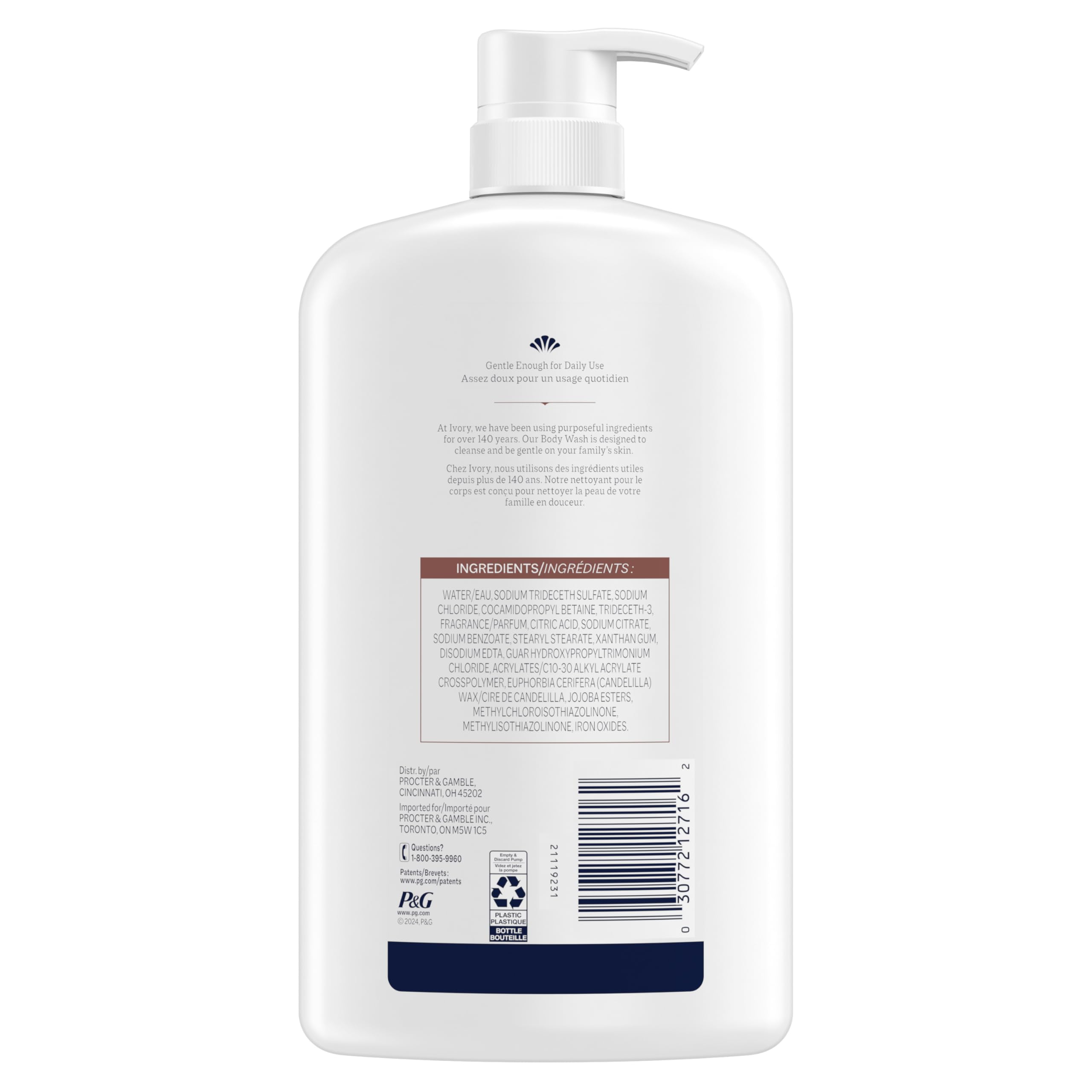 Ivory botella de 1 litro, gel exfoliante versátil