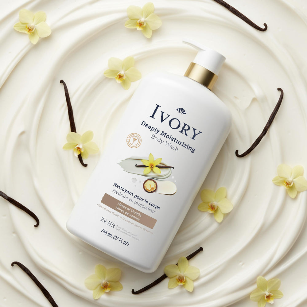 Ivory creamy lather on skin feels smooth.