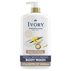 Ivory deeply moisturizing body wash bottle delivers lasting hydration.