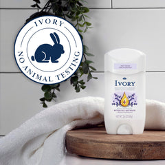 Ivory deodorant six-pack box with lavender theme for daily use.