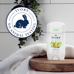 Ivory travel-size deodorant 2.4 oz label ready for on-the-go.