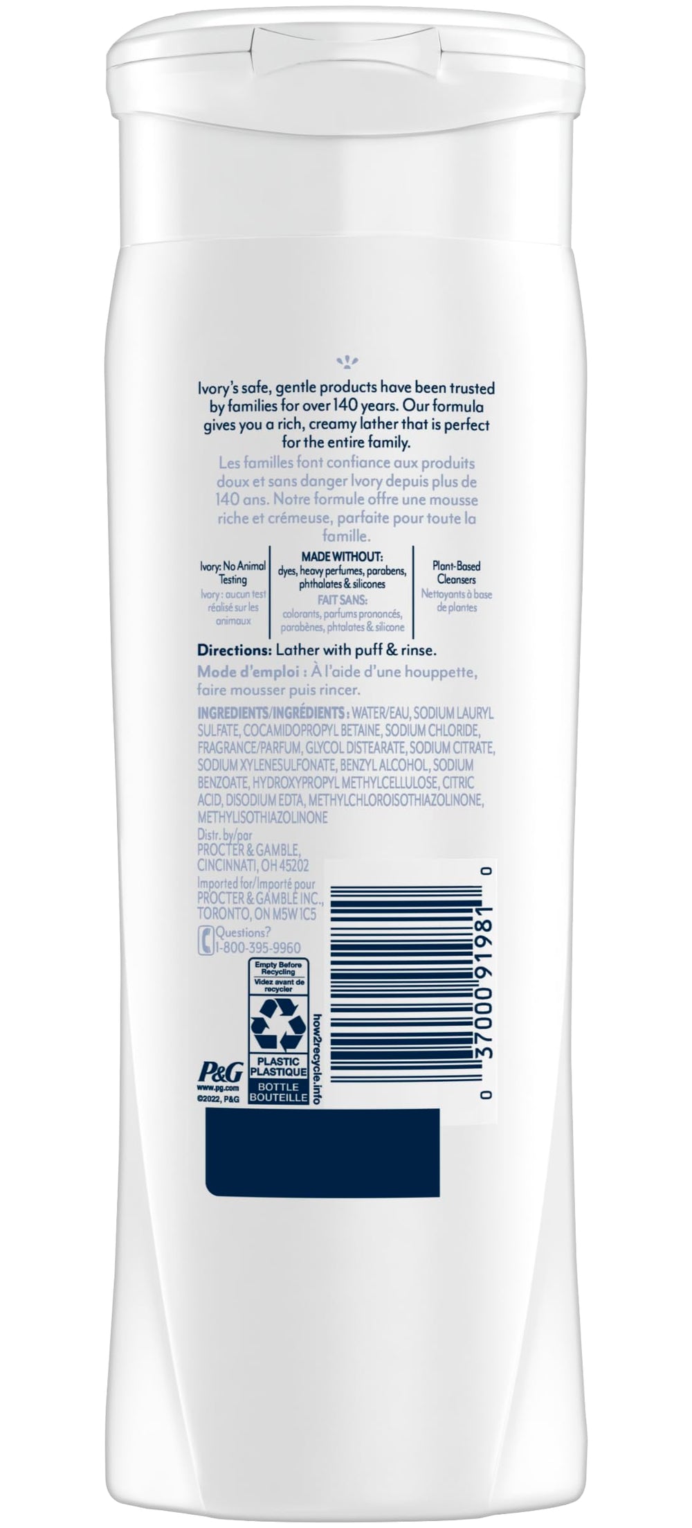 Empaque de tres unidades Ivory gel de ducha Original para reposición fácil