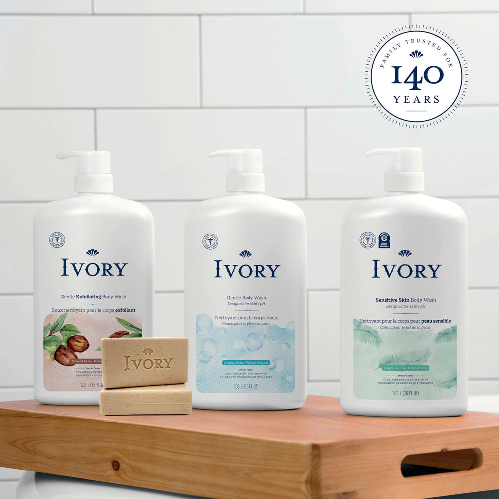 Ivory Exfoliating Bar is suitable for daily shower routines.