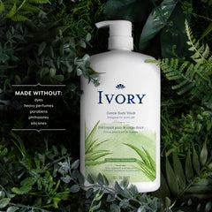 Ivory Gentle Body Wash lather shows a soft daily cleanse for sensitive skin.