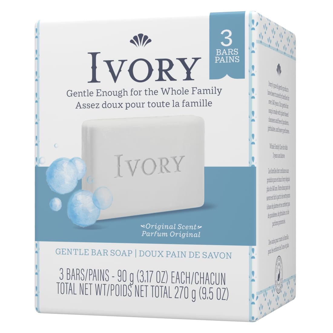 Ivory Soap sin colorantes y composición mínima para higiene diaria