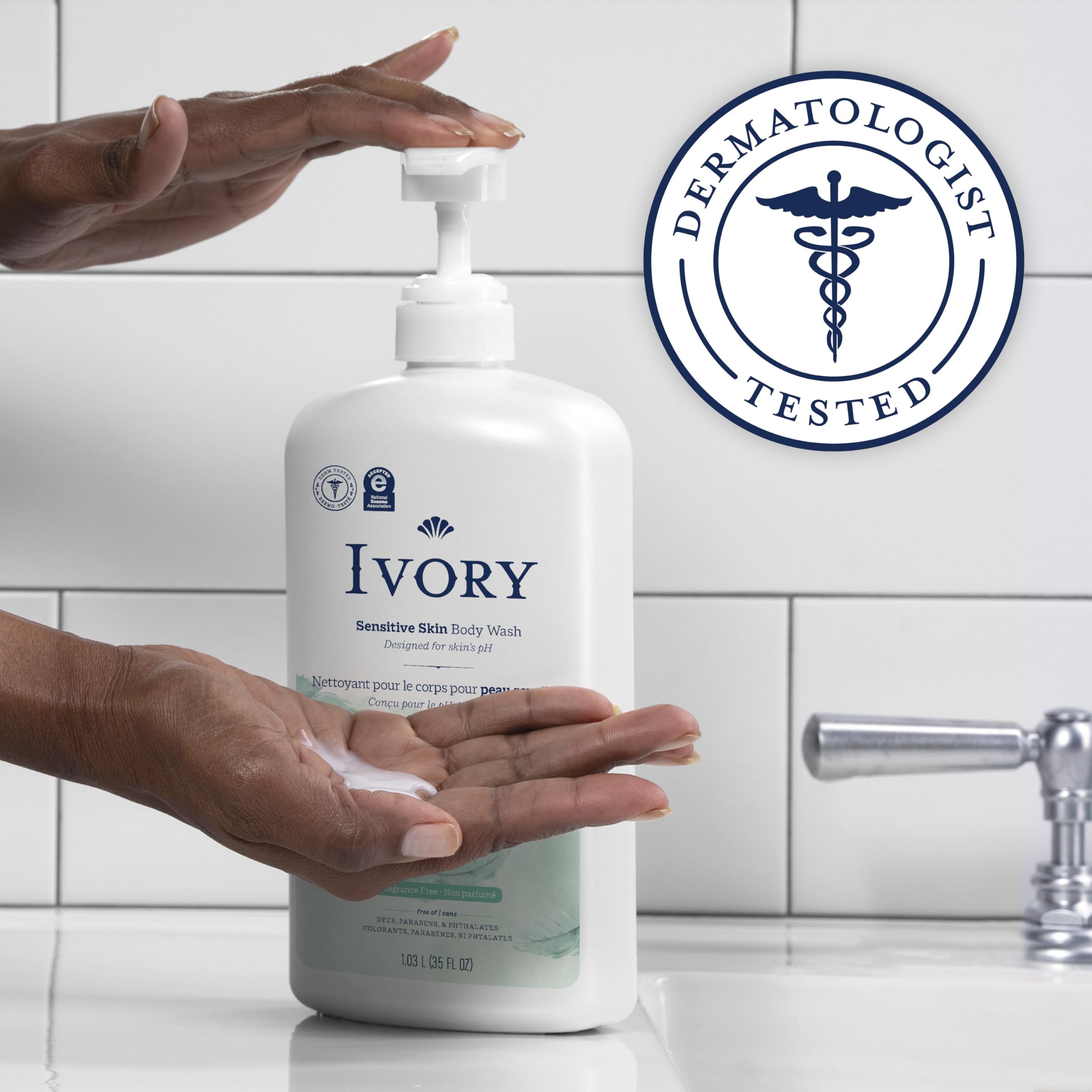 Ivory Sensitive Body Wash used by a family with kids aged three and up.