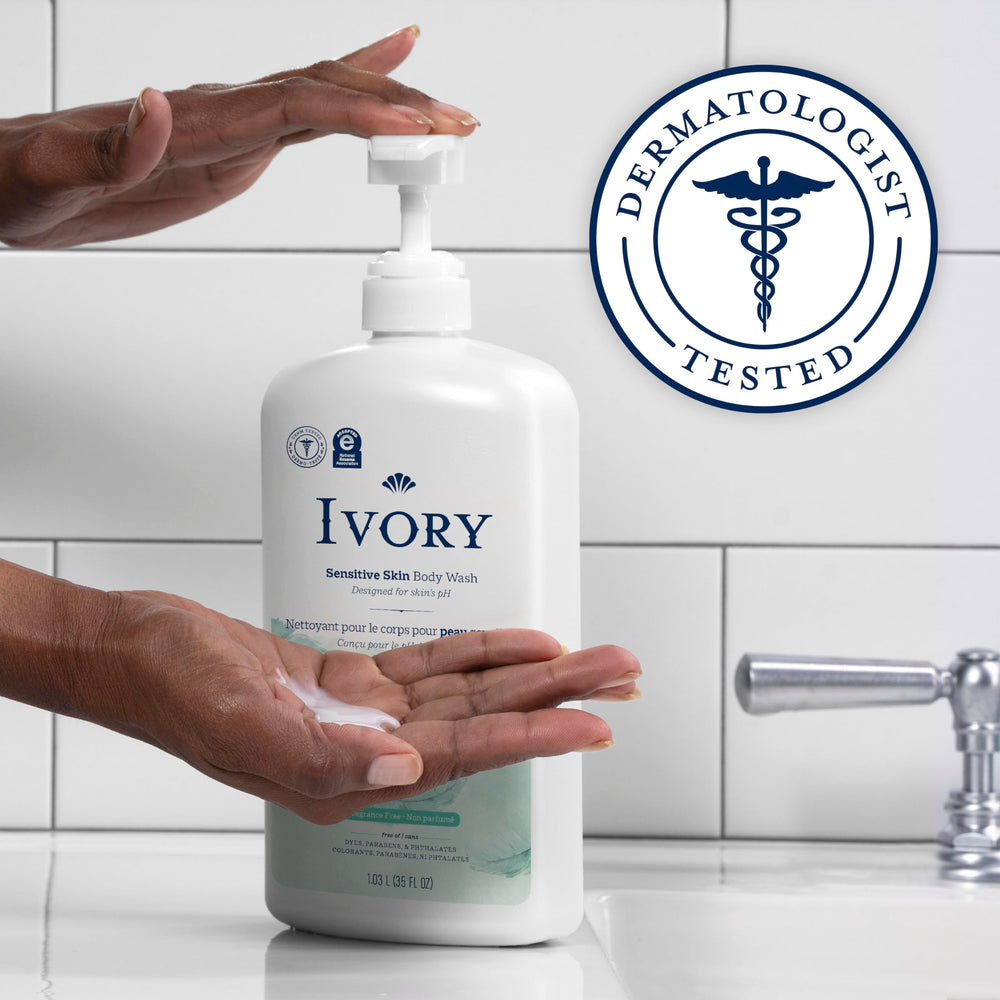 Ivory Sensitive Body Wash used by a family with kids aged three and up.