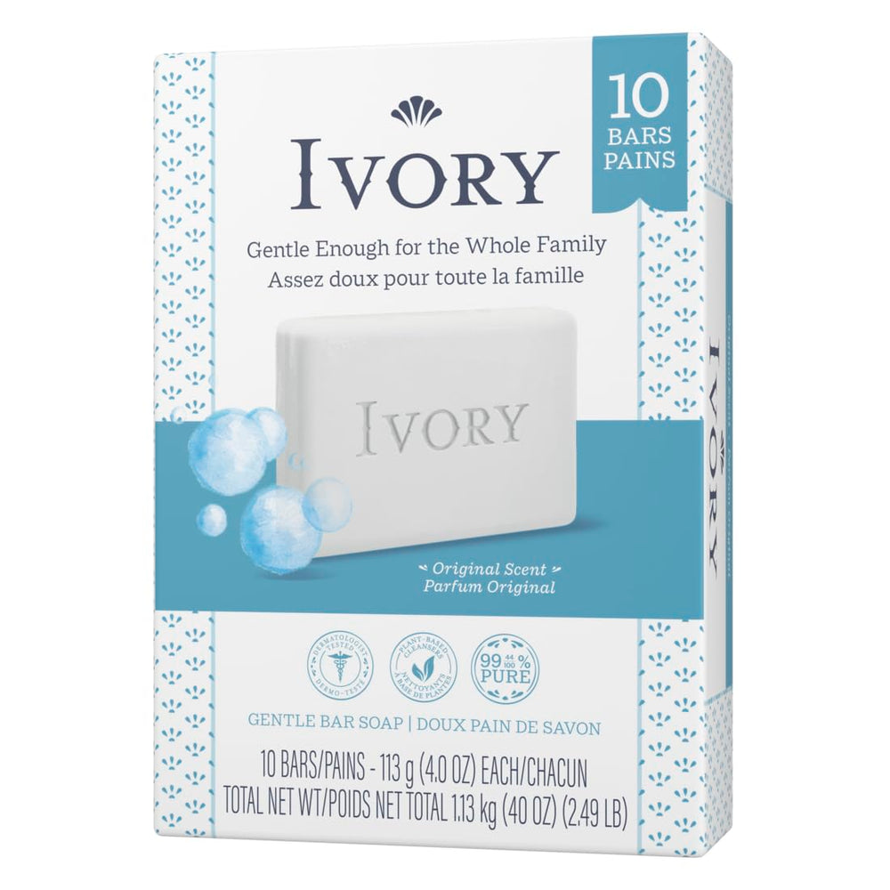 Ivory sin colorantes ni fragancias fuertes, opción limpia para uso diario.
