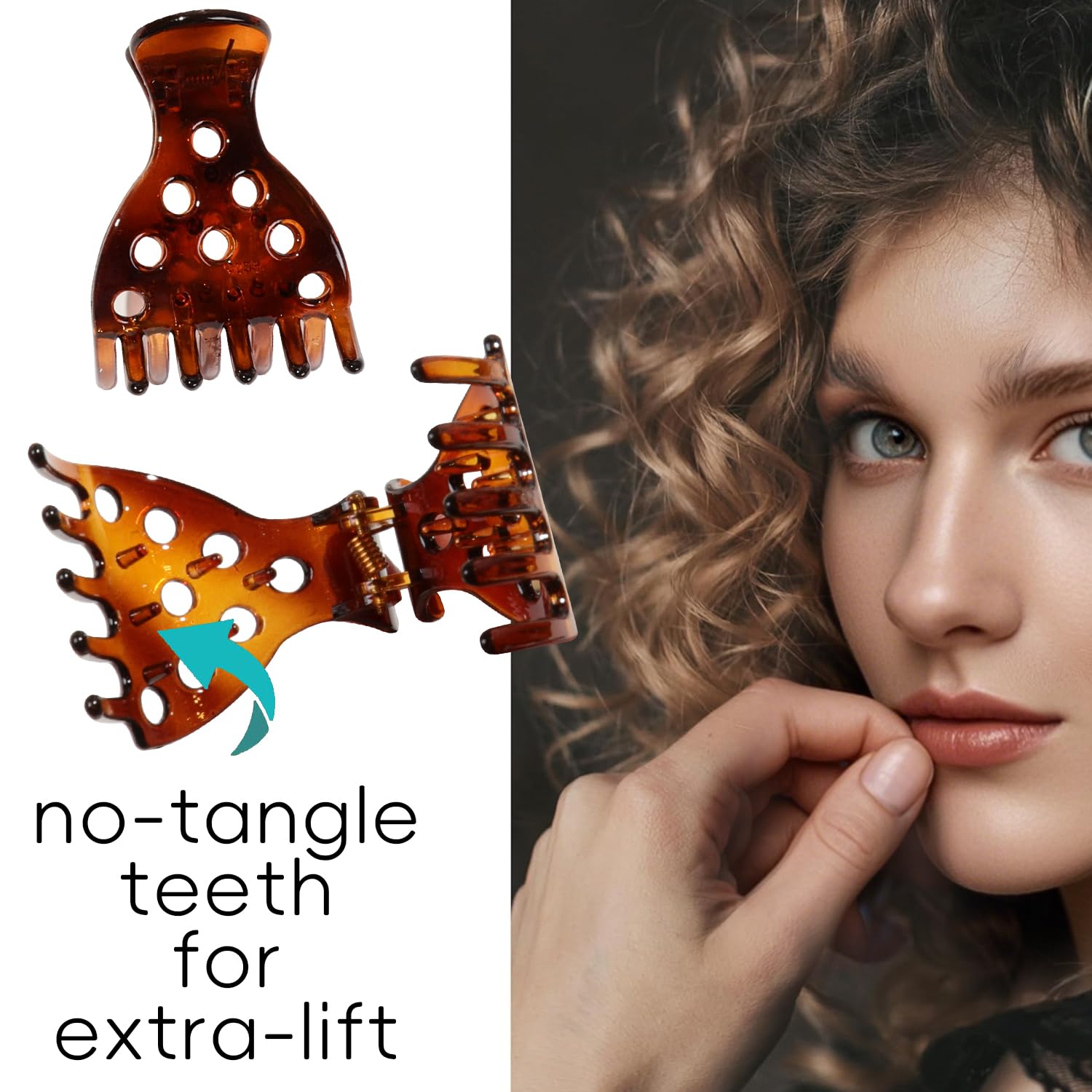 Ivyu garra para cabello espeso, ideal para peinados con volumen.