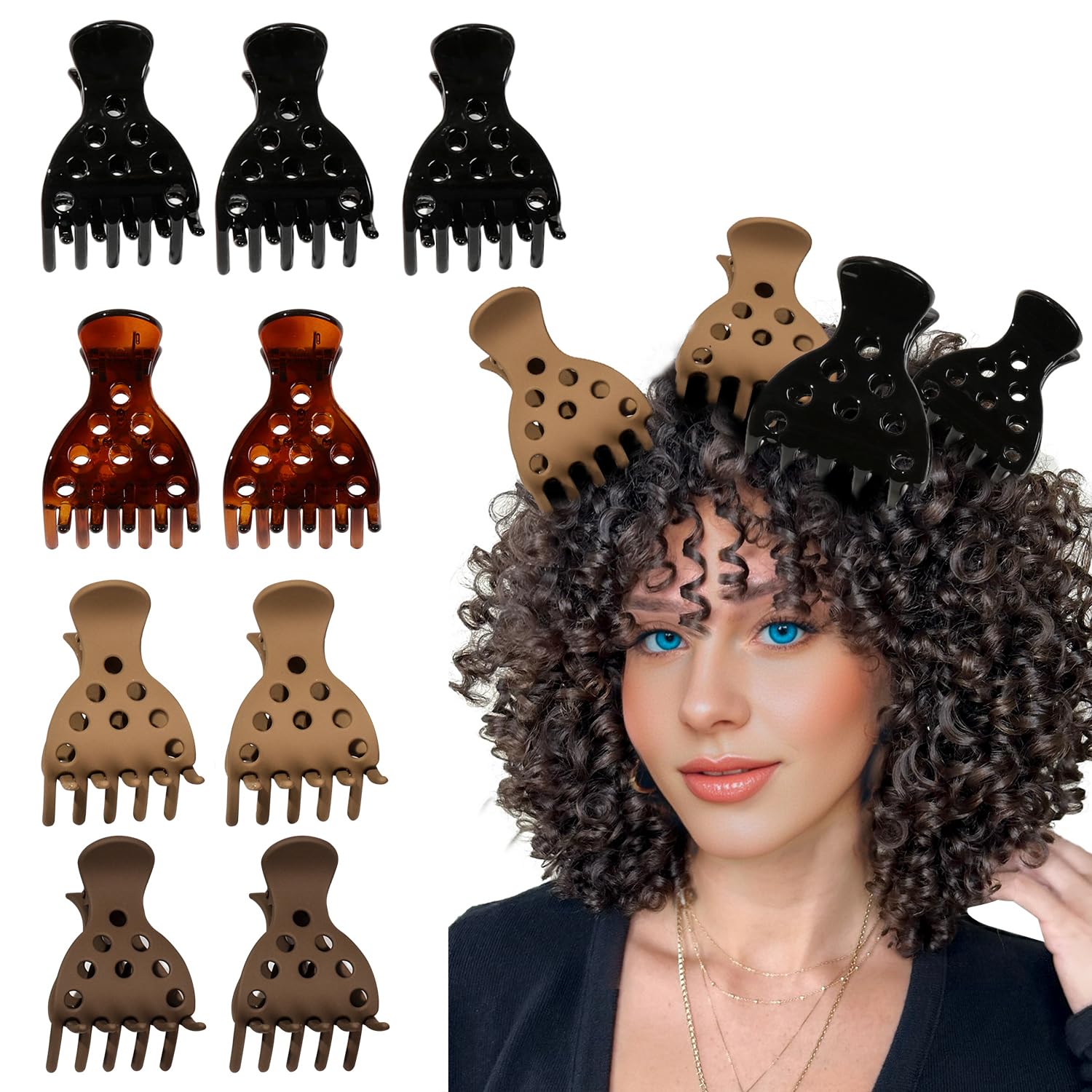 Ivyu clips de volumen para cabello rizado elevan las raíces con cuerpo.