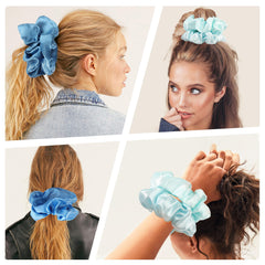Ivyu satin scrunchies feature soft elasticity for comfortable all-day wear.