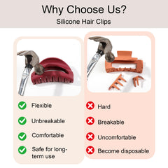 Ivyu clips de cabello silicona con agarre firme para peinados que requieren sujeción.