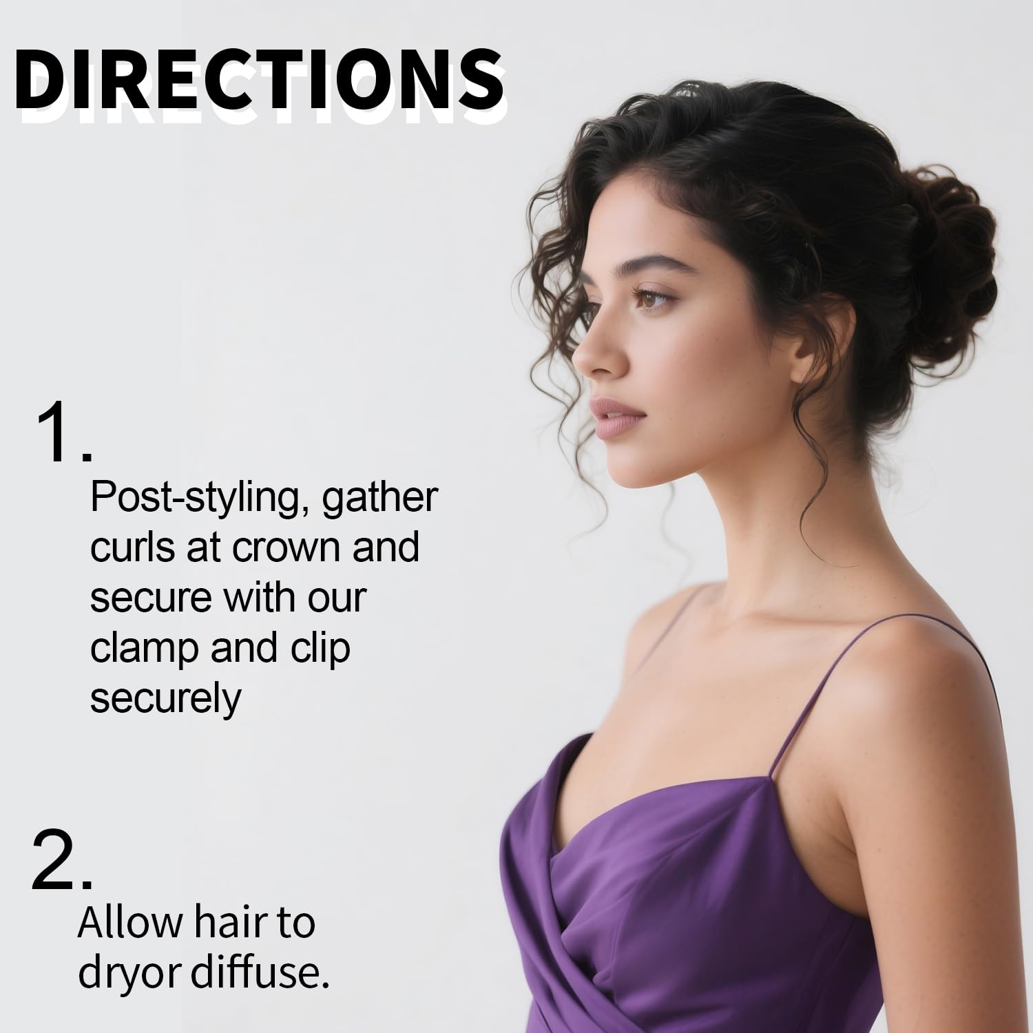 Ivyu lightweight plastic root clip designed for gentle curl styling.