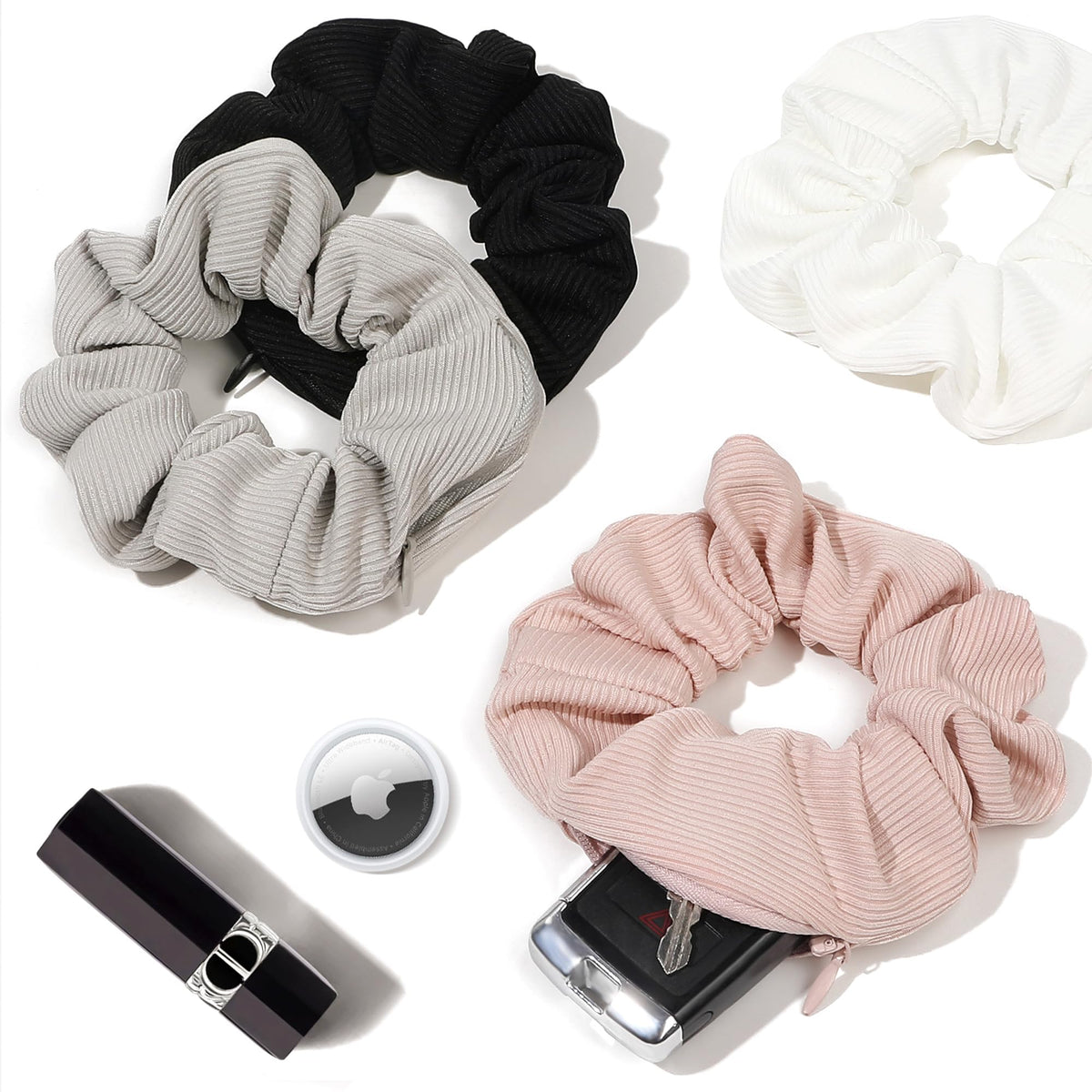 Ivyu Pocket Scrunchies con cierre oculto para guardar dinero y llaves